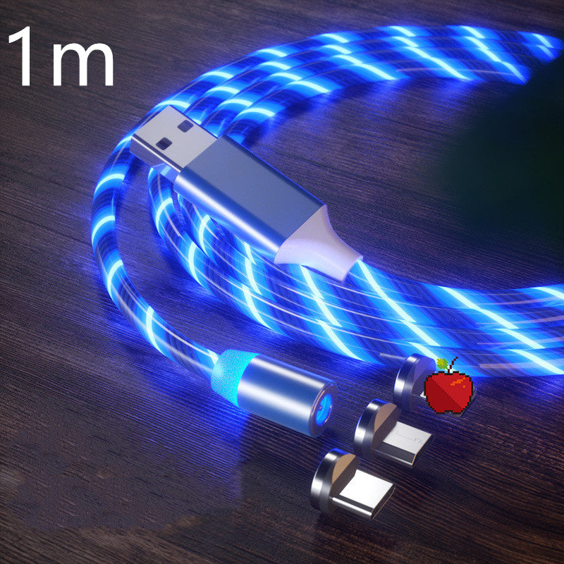Magnetic Charging Cable Streamer Fast Charging Cable LED Magnet Charger Type-C Cable