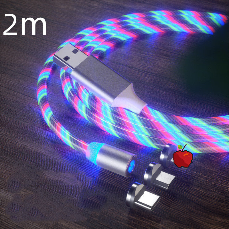 Magnetic Charging Cable Streamer Fast Charging Cable LED Magnet Charger Type-C Cable