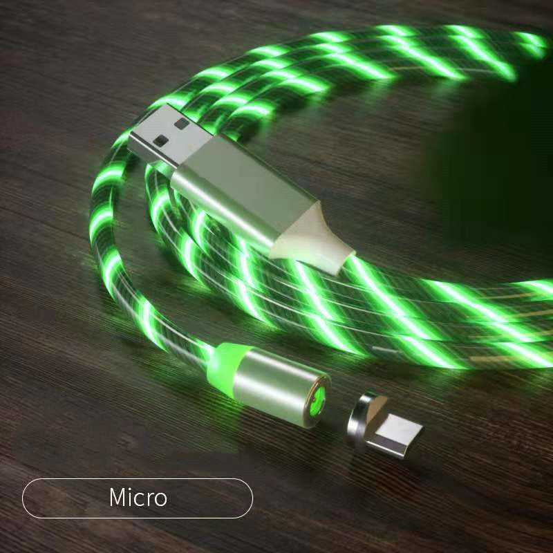 Magnetic Charging Cable Streamer Fast Charging Cable LED Magnet Charger Type-C Cable