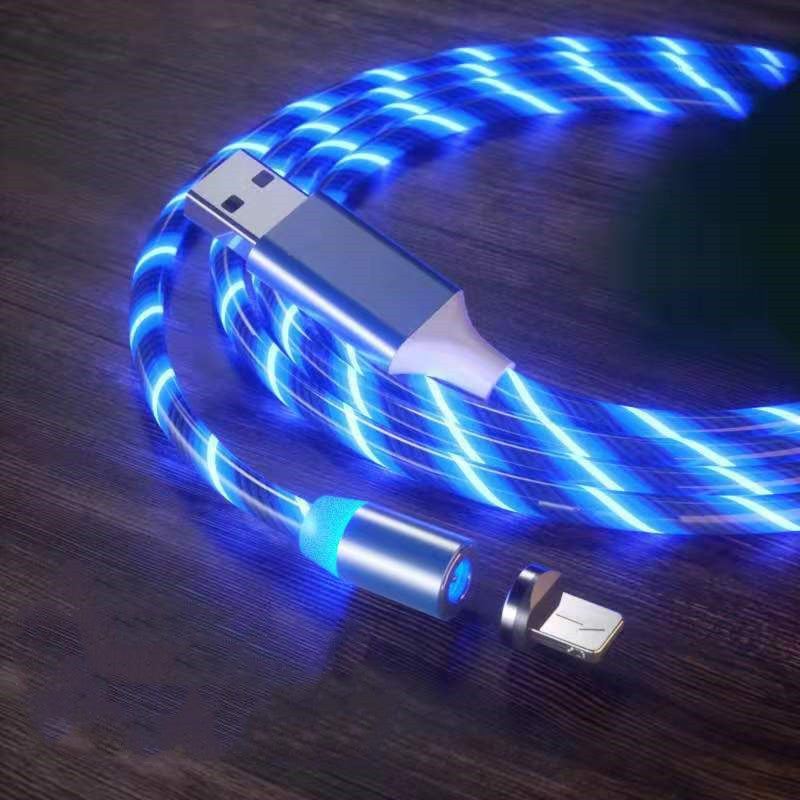 Magnetic Charging Cable Streamer Fast Charging Cable LED Magnet Charger Type-C Cable