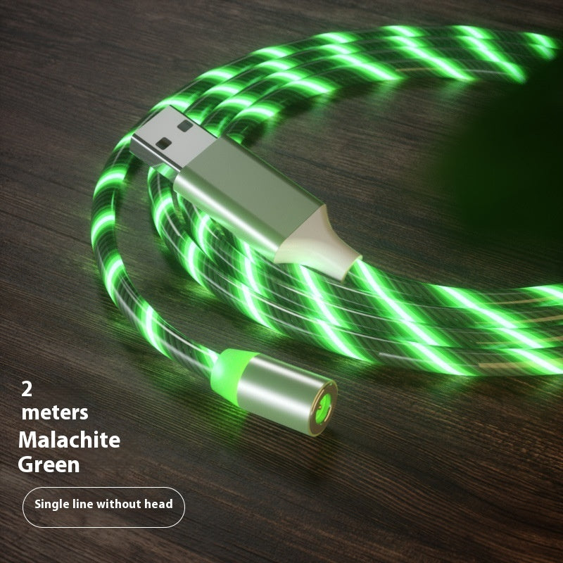 Magnetic Charging Cable Streamer Fast Charging Cable LED Magnet Charger Type-C Cable