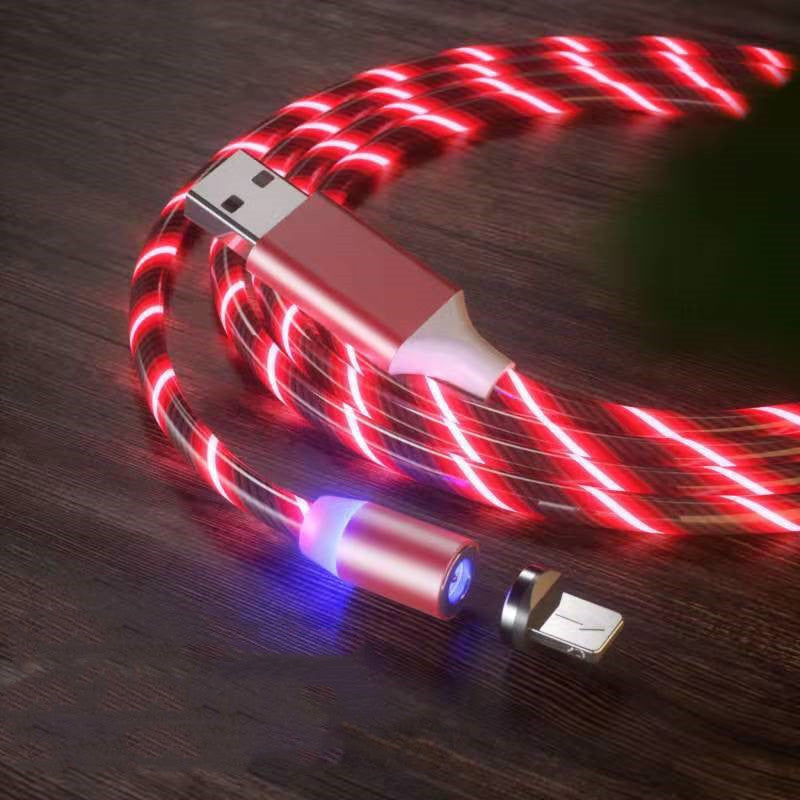 Magnetic Charging Cable Streamer Fast Charging Cable LED Magnet Charger Type-C Cable