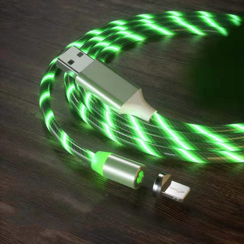 Magnetic Charging Cable Streamer Fast Charging Cable LED Magnet Charger Type-C Cable