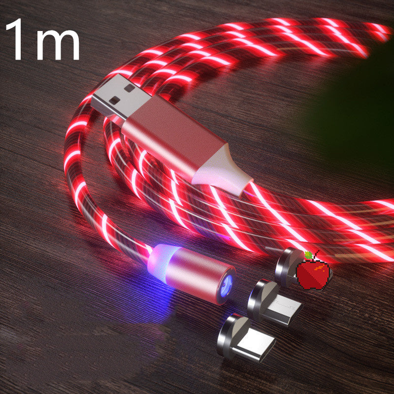 Magnetic Charging Cable Streamer Fast Charging Cable LED Magnet Charger Type-C Cable