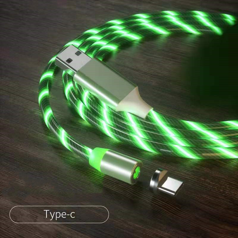 Magnetic Charging Cable Streamer Fast Charging Cable LED Magnet Charger Type-C Cable