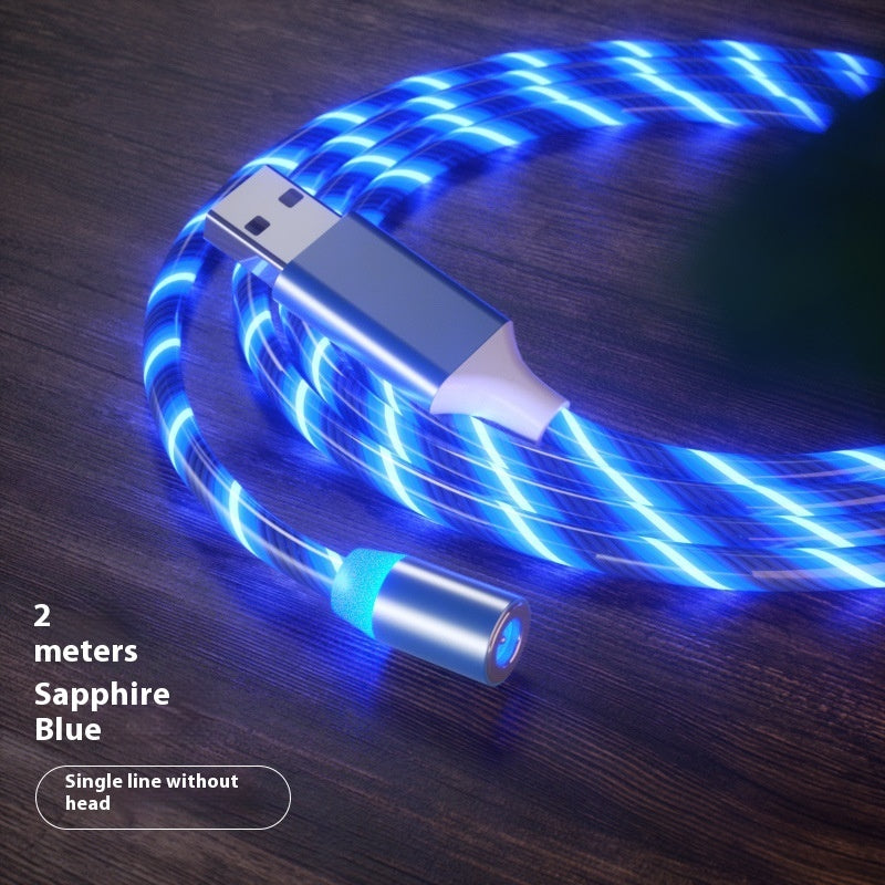 Magnetic Charging Cable Streamer Fast Charging Cable LED Magnet Charger Type-C Cable