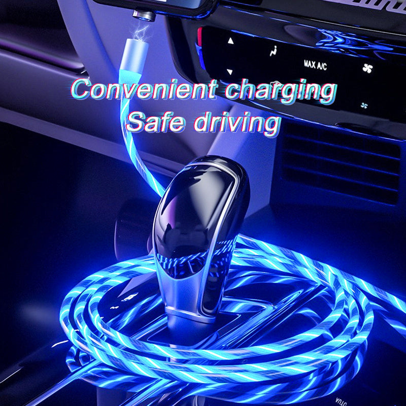Magnetic Charging Cable Streamer Fast Charging Cable LED Magnet Charger Type-C Cable