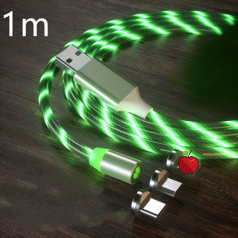 Magnetic Charging Cable Streamer Fast Charging Cable LED Magnet Charger Type-C Cable