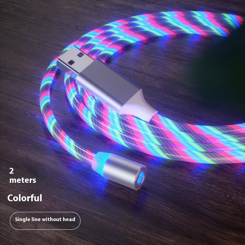 Magnetic Charging Cable Streamer Fast Charging Cable LED Magnet Charger Type-C Cable