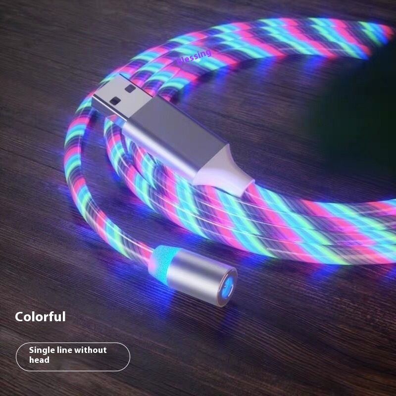 Magnetic Charging Cable Streamer Fast Charging Cable LED Magnet Charger Type-C Cable