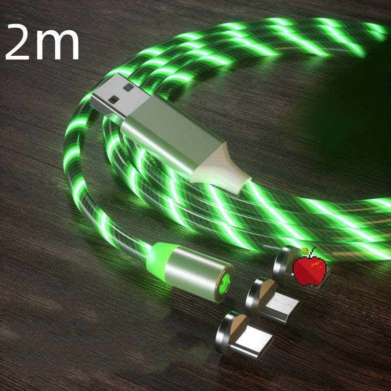 Magnetic Charging Cable Streamer Fast Charging Cable LED Magnet Charger Type-C Cable